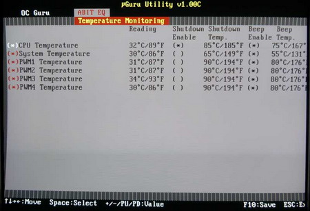 abit AW9D- MAX bios temperature monitoring